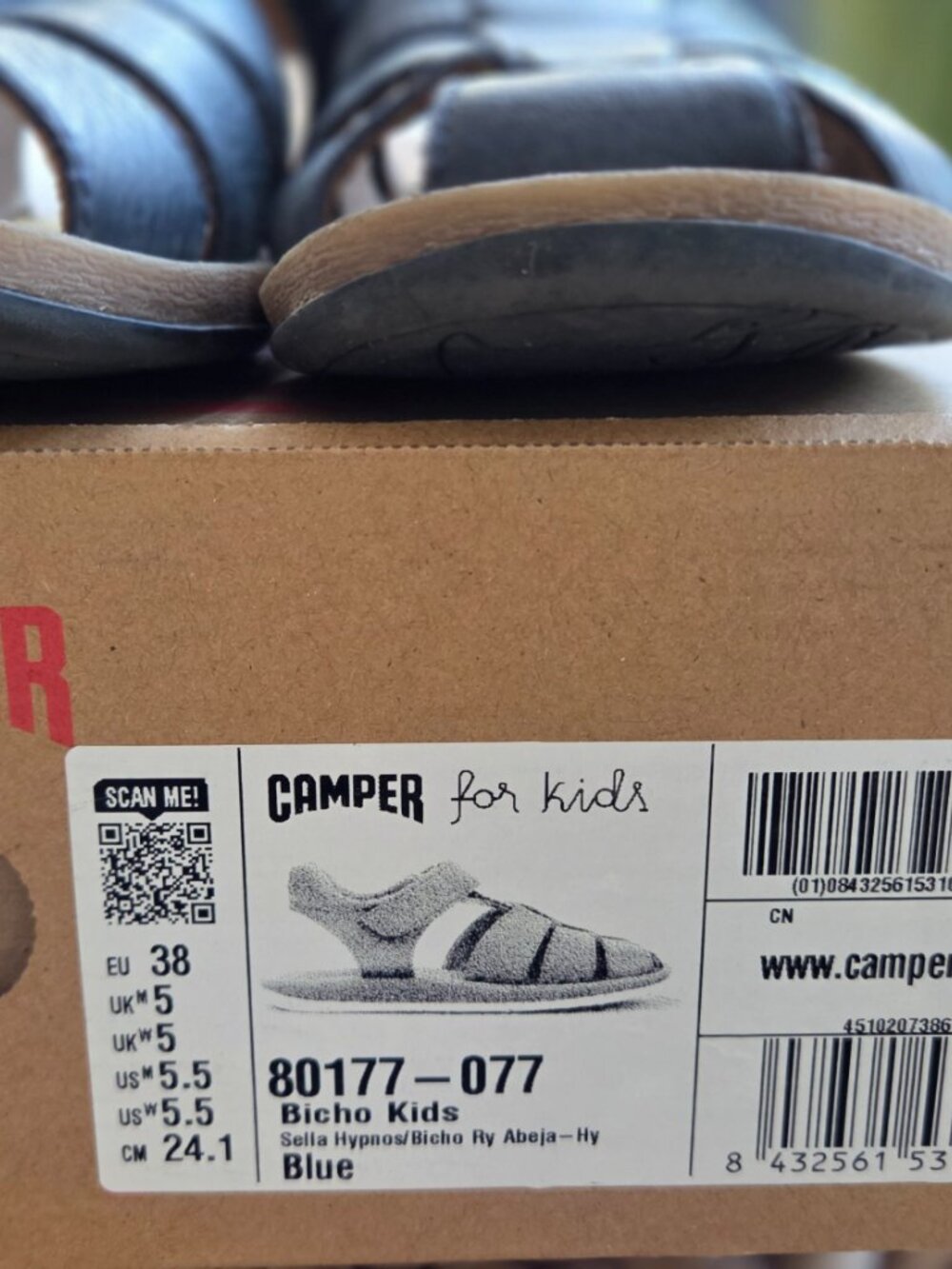 Camper for Kids Blue Leather Sandals | EU 38 / US 8 | Excellent Condition - Picture 5 of 5